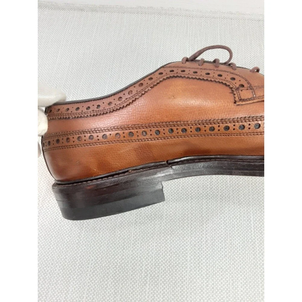Nettleton Vintage Dress Shoes Size 10 C Brown Leather Oxford Wingtip Brogue Men
